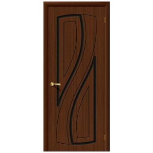 Дверь межкомнатная шпонированная коллекция Стандарт, Лагуна, 1900х600х40 мм., глухая, шоколад (Ф-17)