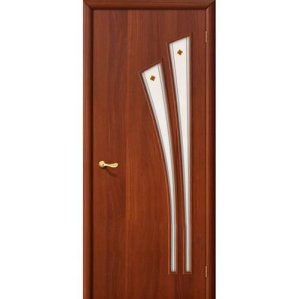 Дверь межкомнатная ламинированная, коллекция 10, 4Ф, 1900х550х40 мм., остекленная, СТ-Фьюзинг, ИталОрех (Л-11)