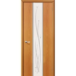 Дверь межкомнатная ламинированная, коллекция 10, 32Х, 2000х700х40 мм., глухая, Зеркало с элементами художественного матирования, МиланОрех (Л-12)
