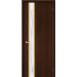 Дверь межкомнатная ламинированная, коллекция 10, 31Х, 2000х900х40 мм., глухая, Зеркало с элементами художественного матирования, Венге (Л-13)