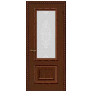 Дверь межкомнатная шпонированная коллекция Элит, Комплеана Премиум, 2000х900х40 мм., остекленная Сатинато, люкс (Д-27)