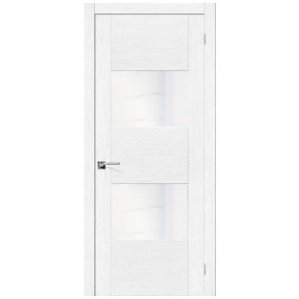 Дверь межкомнатная шпонированная коллекция Элит, Токио-2, 2000х800х40 мм., остекленная White Waltz, белый дуб (Д-21)