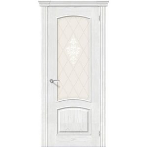 Дверь межкомнатная шпонированная коллекция Элит, Амальфи, 2000х700х40 мм., остекленная Художественное, жемчуг (Т-23)