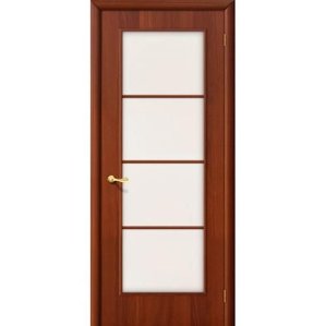 Дверь межкомнатная ламинированная, коллекция 10, 10С, 2000х600х40 мм., остекленная, СТ-Сатинато, ИталОрех (Л-11)