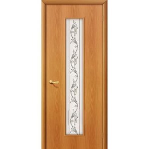 Дверь межкомнатная ламинированная, коллекция 10, 24Х, 2000х600х40 мм., остекленная, СТ-Худ, МиланОрех (Л-12)
