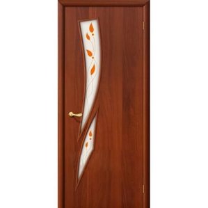 Дверь межкомнатная ламинированная, коллекция 10, 8П, 2000х700х40 мм., остекленная, СТ-Полимер, ИталОрех (Л-11)
