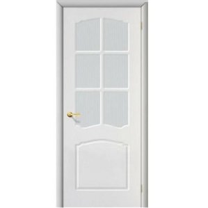 Дверь межкомнатная ПВХ коллекция Start, Альфа, 2000х800х40 мм., остекленная, СТ-Кризет, Белый (П-23)