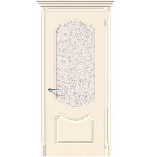 Дверь межкомнатная эмалированная коллекция Flex, Фолк, 2000х700х40 мм., остекленная, СТ-Уади, Крем (К-14)