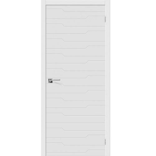 Дверь межкомнатная эмалированная коллекция Flex, Граффити-1, 2000х600х40 мм., глухая, Белый (К-23)