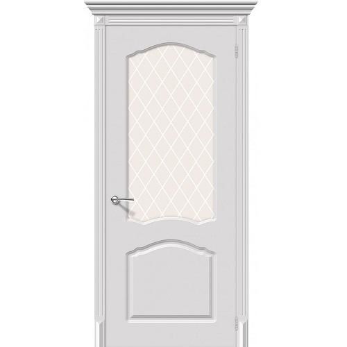 Дверь межкомнатная эмалированная коллекция Flex, Танго, 2000х900х40 мм., остекленная, СТ-Кристалл, Белый (К-23)
