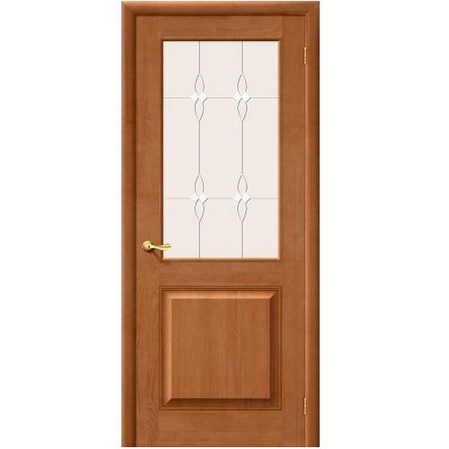 Дверь межкомнатная из массива Классическая, М13, 2000х600х40, остекленная, СТ-Полимер, Светлый Лак (Т-05)