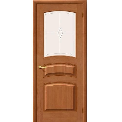 Дверь межкомнатная из массива Классическая, М16, 2000х700х40, остекленная, СТ-Полимер, Светлый Лак (Т-05)