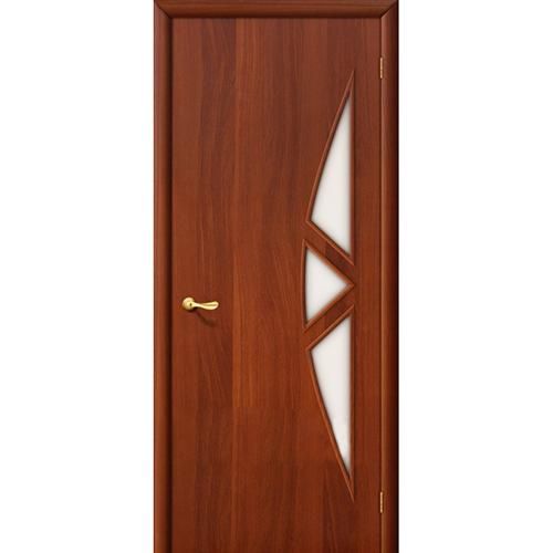 Дверь межкомнатная ламинированная, коллекция 10, 15С, 1900х600х40 мм., остекленная, СТ-Сатинато, ИталОрех (Л-11)
