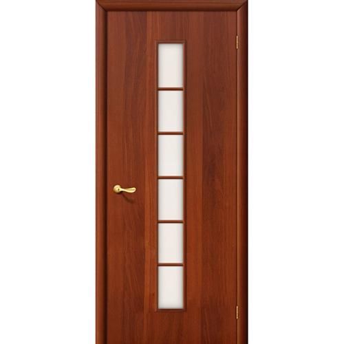 Дверь межкомнатная ламинированная, коллекция 10, 2С, 1900х550х40 мм., остекленная, СТ-Сатинато, ИталОрех (Л-11)