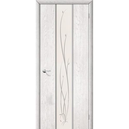 Дверь межкомнатная ламинированная, коллекция 10, 32Х, 2000х600х40 мм., глухая, Зеркало с элементами художественного матирования, Венге (Л-13)