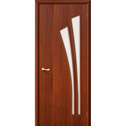 Дверь межкомнатная ламинированная, коллекция 10, 4С, 2000х600х40 мм., остекленная, СТ-Сатинато, ИталОрех (Л-11)