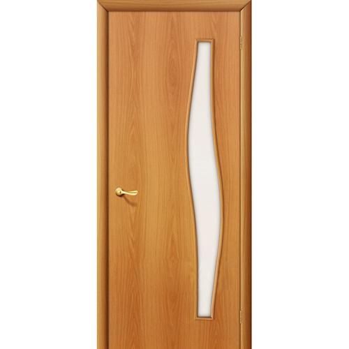 Дверь межкомнатная ламинированная, коллекция 10, 6С, 2000х400х40 мм., остекленная, СТ-Сатинато, МиланОрех (Л-12)
