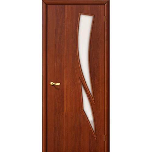Дверь межкомнатная ламинированная, коллекция 10, 8С, 2000х600х40 мм., остекленная, СТ-Сатинато, ИталОрех (Л-11)