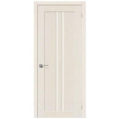 Дверь межкомнатная шпонированная коллекция Комфорт, М-14, 2000х600х40 мм., остекленная Сатинато, белый дуб (Ф-21)