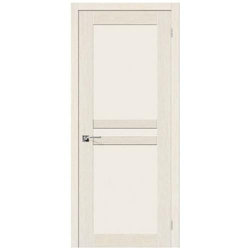 Дверь межкомнатная шпонированная коллекция Комфорт, М-24, 2000х600х40 мм., остекленная Сатинато, белый дуб (Ф-21)