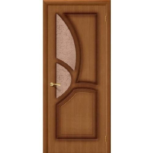 Дверь межкомнатная шпонированная коллекция Стандарт, Греция, 2000х700х40 мм., остекленная Рифленое, орех (Ф-11)