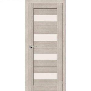 Дверь межкомнатная эко шпон коллекция Porta, Порта-23, 2000х800х40 мм., остекленная, СТ-Magic Fog, Wenge Veralinga