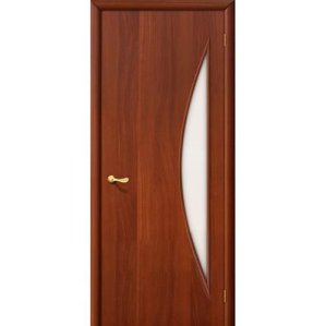 Дверь межкомнатная ламинированная, коллекция 10, 5С, 1900х550х40 мм., остекленная, СТ-Сатинато, ИталОрех (Л-11)