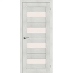 Дверь межкомнатная эко шпон коллекция Porta, Порта-23, 2000х400х40 мм., остекленная, СТ-Magic Fog, Bianco Veralinga