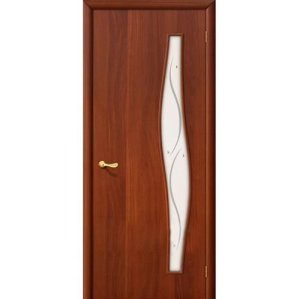 Дверь межкомнатная ламинированная, коллекция 10, 6Ф, 1900х550х40 мм., остекленная, СТ-Фьюзинг, ИталОрех (Л-11)