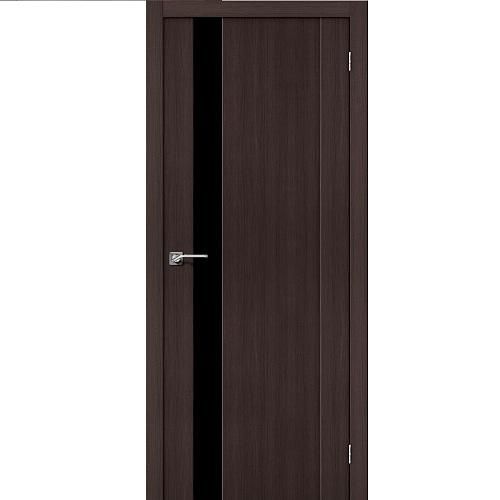 Дверь межкомнатная эко шпон коллекция Legno, L-11, 2000х900х40 мм., остекленная, СТ-Black Star, Wenge Melinga