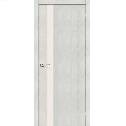 Дверь межкомнатная эко шпон коллекция Legno, L-11, 2000х900х40 мм., остекленная, СТ-Magic Fog, Bianco Melinga