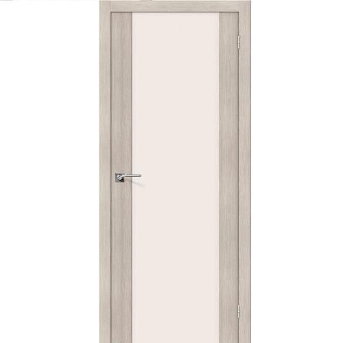 Дверь межкомнатная эко шпон коллекция Legno, L-13, 2000х700х40 мм., остекленная, СТ-Magic Fog, Cappuccino Melinga