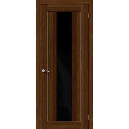 Дверь межкомнатная эко шпон коллекция Legno, MG1, 2000х600х40 мм., остекленная, CT-Black Star, alu Noce