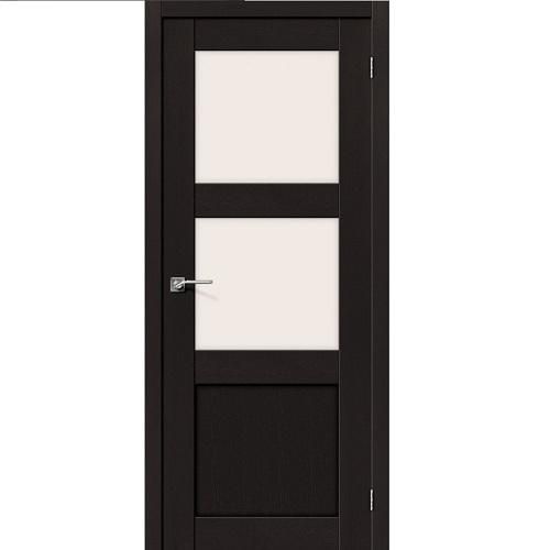 Дверь межкомнатная эко шпон коллекция Porta, Порта-4, 2000х600х40 мм., остекленная, СТ-Magic Fog, Eterno