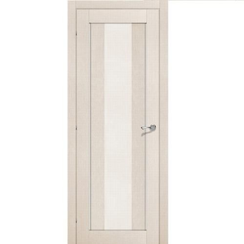 Дверь межкомнатная эко шпон коллекция Pronto, MG1, 2000х600х40 мм., правая, остекленная, CT-Magic Fog,  alu Bianco