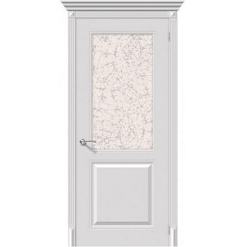 Дверь межкомнатная эмалированная коллекция Flex, Блюз, 2000х700х40 мм., остекленная, СТ-Уади, Белый (К-23)