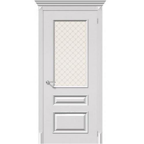 Дверь межкомнатная эмалированная коллекция Flex, Фьюжн, 2000х800х40 мм., остекленная, СТ-Круазет, Белый (К-23)