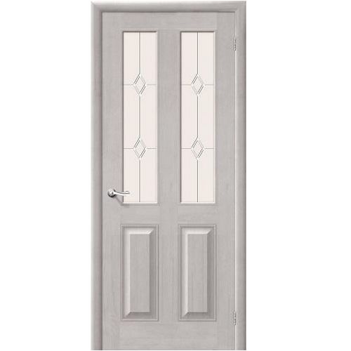 Дверь межкомнатная из массива Классическая, М15, 2000х700х40, остекленная, СТ-Полимер, Белый Воск (Т-07)
