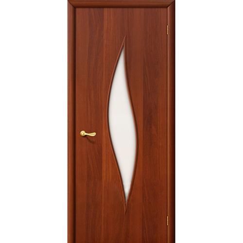 Дверь межкомнатная ламинированная, коллекция 10, 12С, 2000х600х40 мм., остекленная, СТ-Матовое, ИталОрех (Л-11)