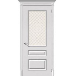Дверь межкомнатная эмалированная коллекция Flex, Фьюжн, 2000х700х40 мм., остекленная, СТ-Круазет, Белый (К-23)