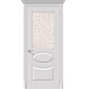 Дверь межкомнатная эмалированная коллекция Flex, Джаз, 2000х900х40 мм., остекленная, СТ-Уади, Белый (К-23)