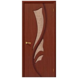 Дверь межкомнатная шпонированная коллекция Стандарт, Эксклюзив, 2000х600х40 мм., остекленная Рифленое, макоре (Ф-15)