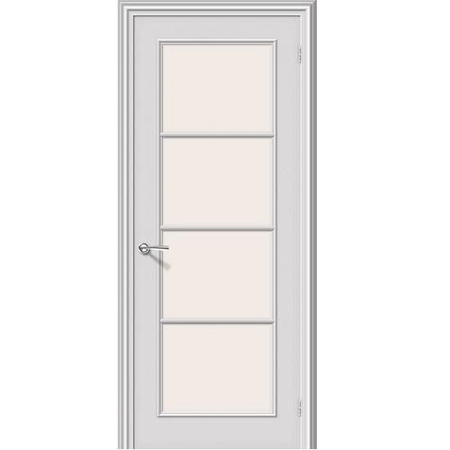 Дверь межкомнатная эмалированная коллекция Fix, Ритм, 2000х800х40 мм., остекленная, СТ-Сатинато, Белый (К-33)