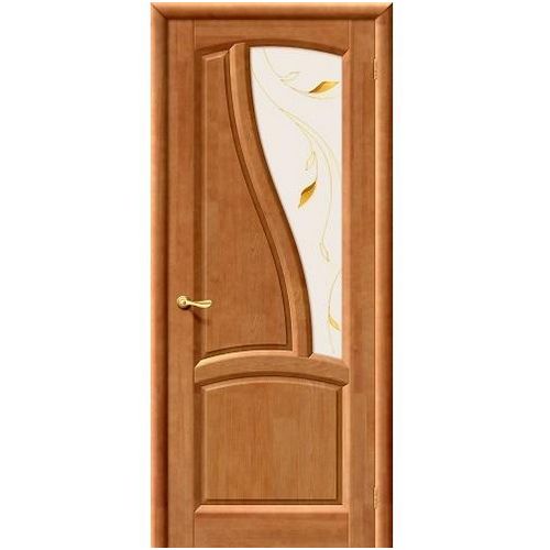 Дверь межкомнатная из массива Классическая, Рафаэль, 2000х800х40, правая, остекленная, СТ-Полимер, Орех (Т-26)