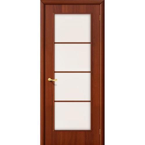 Дверь межкомнатная ламинированная, коллекция 10, 10С, 1900х550х40 мм., остекленная, СТ-Сатинато, ИталОрех (Л-11)