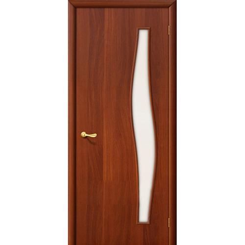 Дверь межкомнатная ламинированная, коллекция 10, 6С, 2000х600х40 мм., остекленная, СТ-Сатинато, ИталОрех (Л-11)
